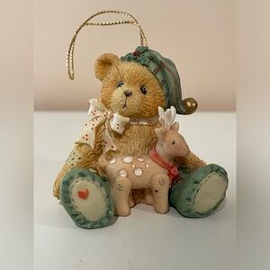 Cherished Teddies Ornament - # 625442 Boy Elf With Reindeer
